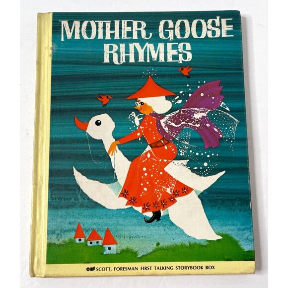 Vintage 60s Mother Goose Rhymes Hardcover Book Ex-Library Ephemera Journals - Picture 1 of 10
